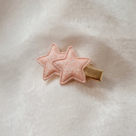 Alligatorclip Glitter Stars - Pink