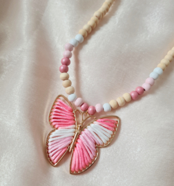 Kinderketting  - Butterfly Gold/Pink