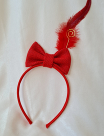 Diadeem Jute Strik - Rood