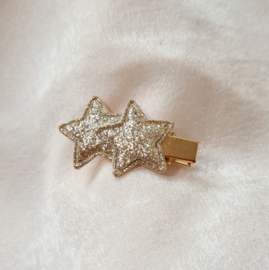 Alligatorclip Glitter Stars - Gold 02