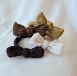 Haarelastiekjes Large - Bows Brown