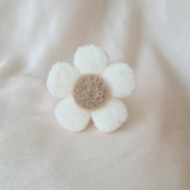 Elastiekje Fluffy Flower - Creme