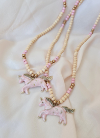 Kinderketting Unicorn Pearlpink Gold