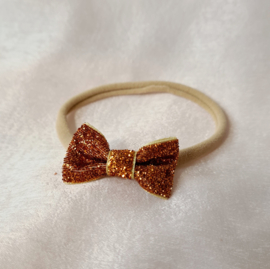 Haarbandje Mini Strikje - Copper Glitter