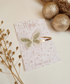 Sparkly Butterfly ' White-Silvertone'