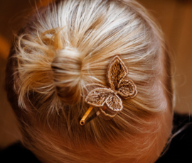 Sparkly Butterfly ' White-Silvertone'