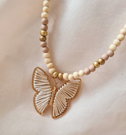 Kinderketting  - Butterfly Gold/Beige