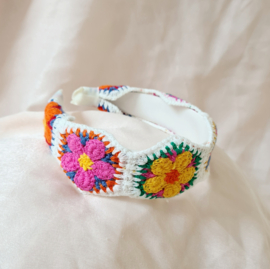 Haarband Flowerpower - Vibrant White