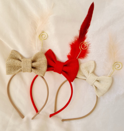 Diadeem Jute Strik - Rood