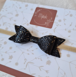 Haarbandje Strik Vieve - Black Gold Glitter