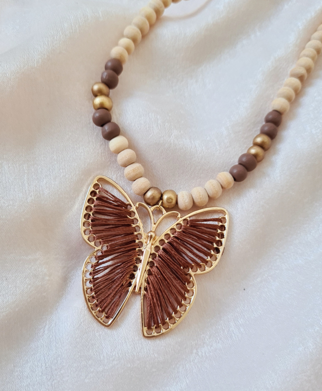 Kinderketting  - Butterfly Gold/Brown