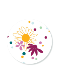 Stickers - bloemen met confetti