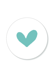 Stickers - lichtblauw hart met witte achtergrond