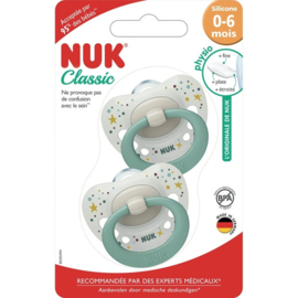 NUK  Classic | siliconen fopspenen  |  2st. set |