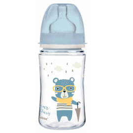 Canpol Babies BONJOUR PARIS (blauw) Easy Start Anti-Koliek babyfles 3m+, 240 ml