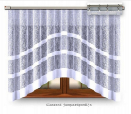 Zuzanna glanzend jacquardvitrage   320 x 180 cm- Curtains - Jacquardgordijnen- wit -
