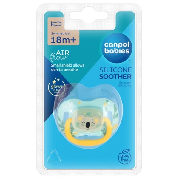 Canpol babies | Symmetrische fopspeen | 18m+  | Exotic  | 3 st. set | air flow |  Lichtgevende schijf – zichtbaar in het donker |