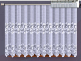 Wilhelmina jacquard vitrage -  Gordijn 400 x 160 cm - Curtains - Jacquardgordijnen- bloemenmotief- wit-