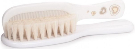 Canpol Babies babyborstel van 100% natuurlijk haar met kam met afgeronde punten-wit, 0+m Beige