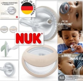 NUK |  MommyFeel Fopspeen |  siliconen | 0-9 maanden | 2 stuks | grijs- beige |