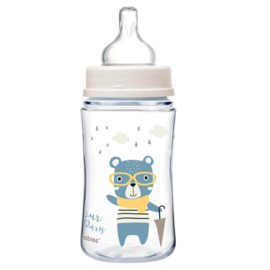 Canpol Babies BONJOUR PARIS (blauw) Easy Start Anti-Koliek babyfles 3m+, 240 ml