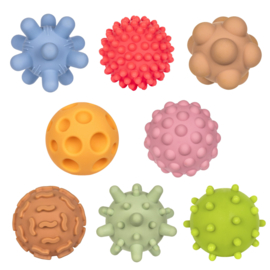 Tullo Sensorische ballen zonder gat- pastel -  Set van 8- 0m+ 0+ maanden