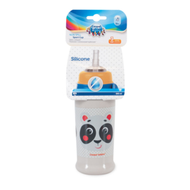 Canpol Babies Hello Little babyflesje met siliconen tube 350ml- beige/rood- 12m+