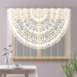 Wisan - Bogda- Crème  Gordijn - jacquard vitrage 150 x150 cm - Curtains - Jacquardgordijnen-  Crème  -