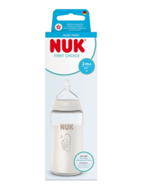NUK First Choice+ Glazen Babyfles 240 ml Anti-Colic Speen 3+ Maanden
