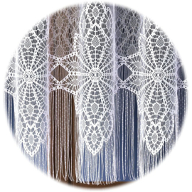 Wisan Rozeta jacquard vitrage -  Gordijn  300 x 160 cm - Curtains - Jacquardgordijnen- wit -