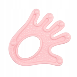 Canpol Babies |  transparante elastische bijtring |  3m+ |  roze-coral |