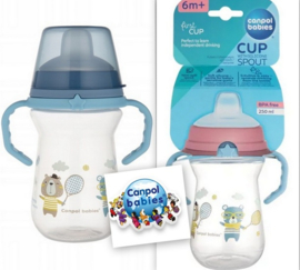 Canpol Babies | BONJOUR PARIS |   babybeker met siliconen tuit  | First Cup |  250ml | 6 m+