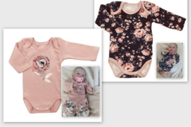 Lafel - babyrompertje English Roses- 100% katoen - setje 2 st- maat :62- hoge kwaliteit - gemaakt in Europa