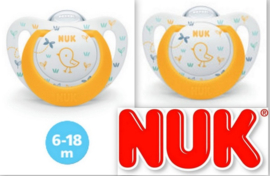 NUK  Expert |  Gele siliconen fopspenen  | 6-18  maanden |  2st. set |
