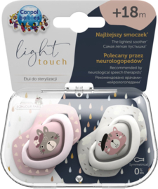Canpol Babies Light Touch PURE COLOR Set symmetrische siliconen fopspenen , 2 stuks