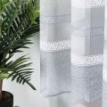 Wisan Margaretha jacquard vitrage Gordijn 190 x  110 cm - Klassiek jacquardgordijn met een modieus grijs motief-