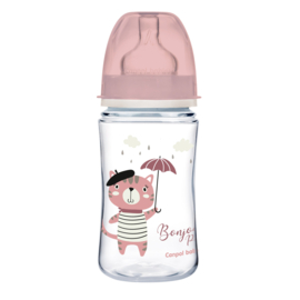 Canpol Babies BONJOUR PARIS (roze) Easy Start Anti-Koliek babyfles 3m+, 240 ml