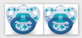 NUK  Classic | My Love | siliconen fopspenen  |  2st. set | blauw |