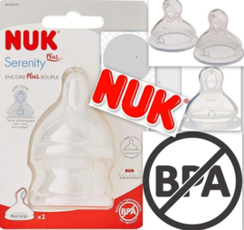 NUK | Serenity Plus  | Anti Colic flesspeen siliconen | Air System  | 6-18 maanden | 2 stuks |