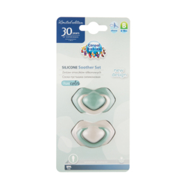 Canpol Babies PURE COLOR Set symmetrische siliconen fopspenen  -2 stuks |