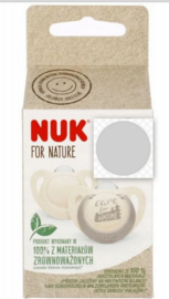 NUK | For Nature  | Siliconen fopspenen | Gemaakt van natuurlijke grondstoffen | crème | set van 2