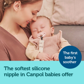 Canpol Babies Light Touch PURE COLOR Set symmetrische siliconen fopspenen , 2 stuks