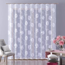 Wisan  Rozaria jacquard vitrage  Gordijn 300x 250 cm - Curtains  - hoogwaardig  jacquardgordijn- wit-