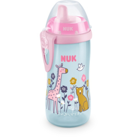 NUK |  Kiddy Cup  | drinking bottle |  300 ml | pink |  giraffe | 12m+ |