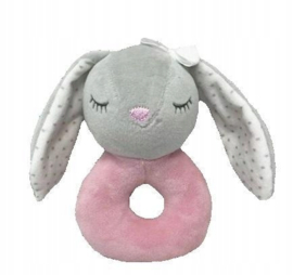 Tulilo  Rammelaar Konijntje 18 cm grijs