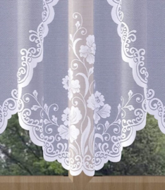 Johanna jacquard vitrage -  Gordijn   300 x 160 cm- Curtains - Jacquardgordijnen- bloemenmotief- wit -