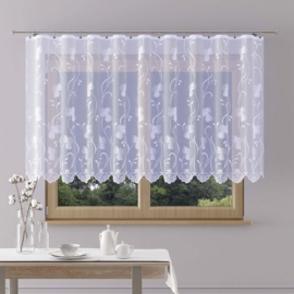 Aga jacquard vitrage -  Gordijn 200 x 100 cm - Curtains - Jacquardgordijnen- wit -