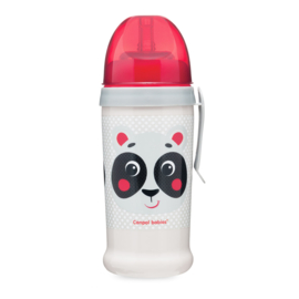 Canpol Babies Hello Little babyflesje met siliconen tube 350ml- beige/rood- 12m+