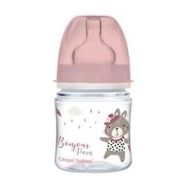 Canpol Babies BONJOUR PARIS (roze) Easy Start Anti-Koliek babyfles 0m+, 120 ml