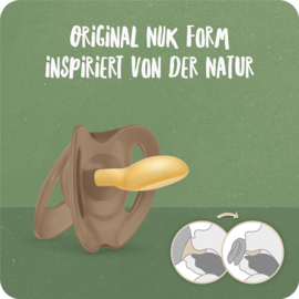 NUK | For Nature  |  Latexfopspeen | Gemaakt van natuurlijke grondstoffen | set van 2 | crème-groen|